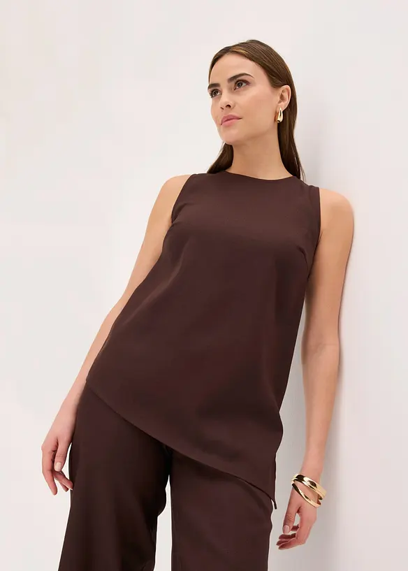 Top con misto lino, bonprix
