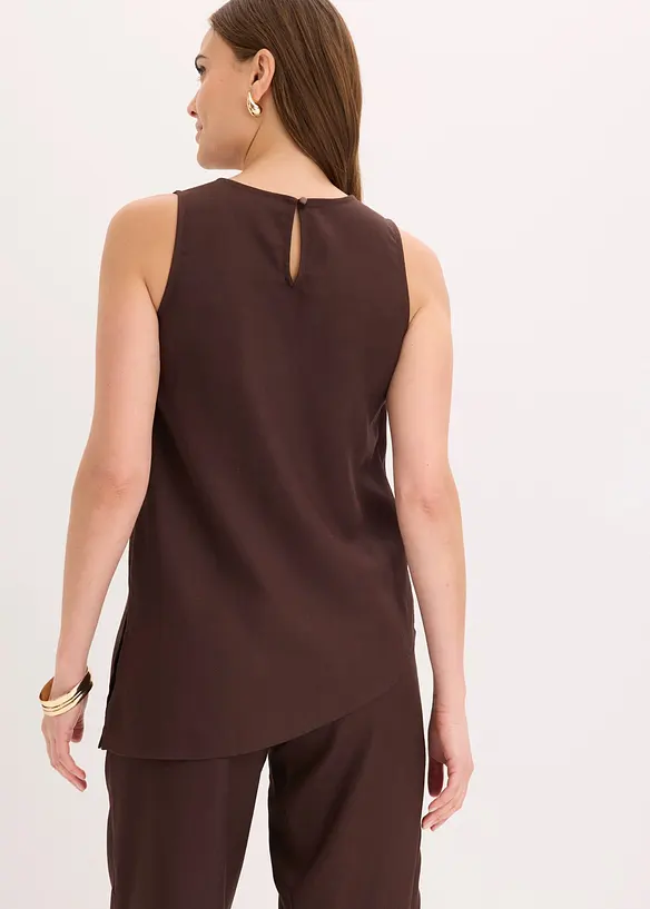 Top con misto lino, bonprix