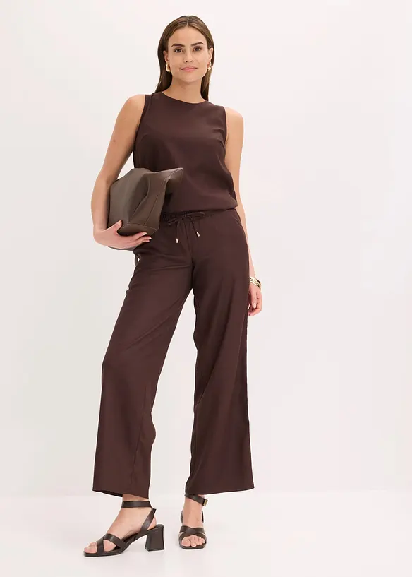 Pantaloni larghi in misto lino, bonprix