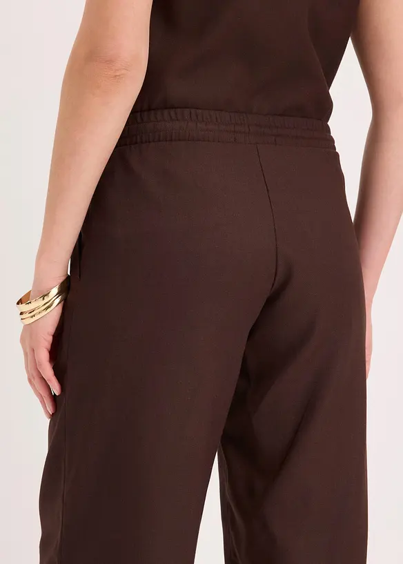 Pantaloni larghi in misto lino, bonprix