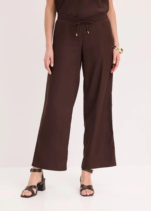Pantaloni larghi in misto lino, bonprix