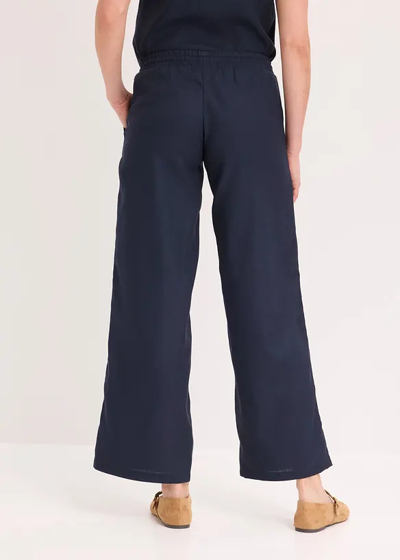 Pantaloni larghi in misto lino, bonprix