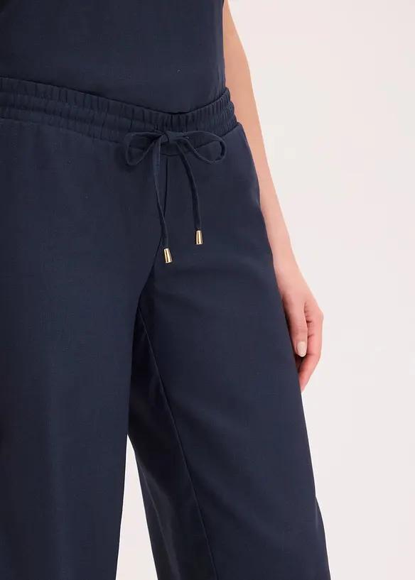 Pantaloni larghi in misto lino, bonprix