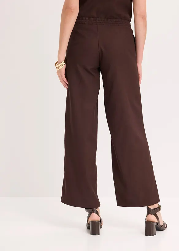 Pantaloni larghi in misto lino, bonprix