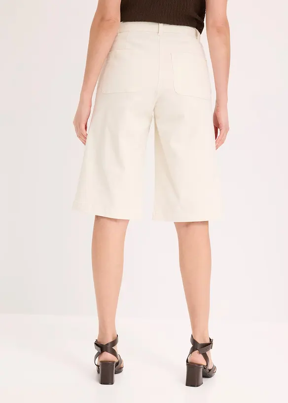 Bermuda wide leg in twill elasticizzato, bonprix