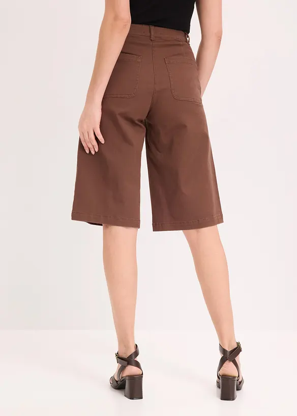 Bermuda wide leg in twill elasticizzato, bonprix