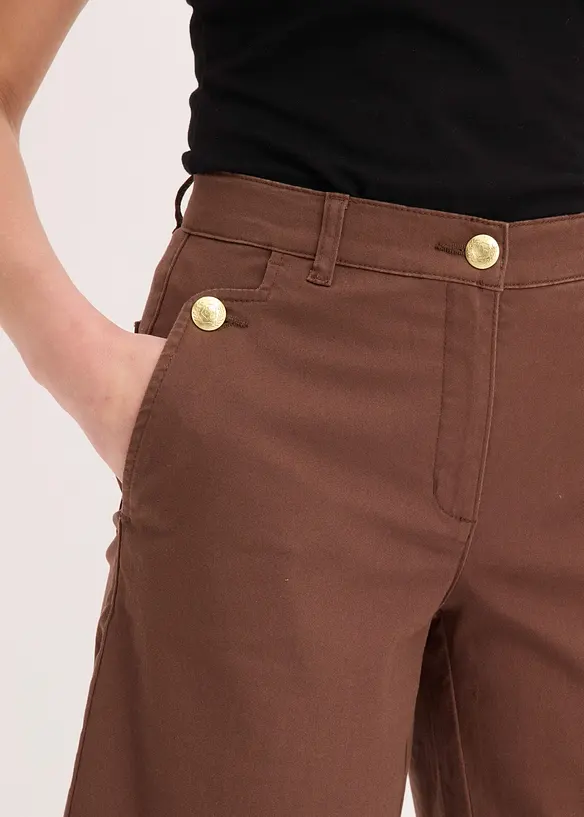 Bermuda wide leg in twill elasticizzato, bonprix