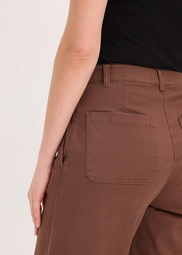 Bermuda wide leg in twill elasticizzato, bonprix