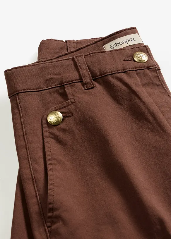 Bermuda wide leg in twill elasticizzato, bonprix