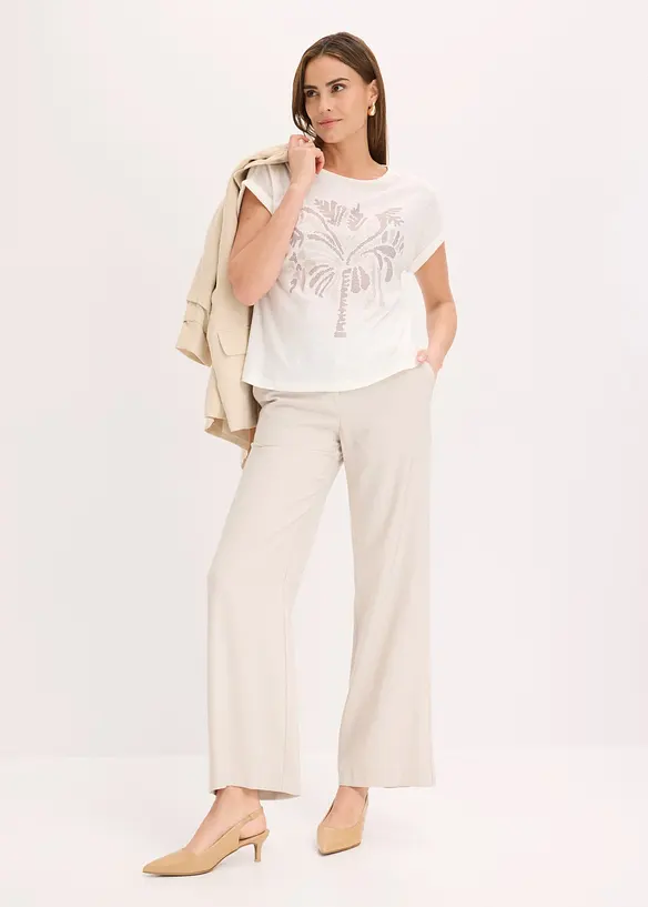 Maglia in cotone con borchiette, bonprix