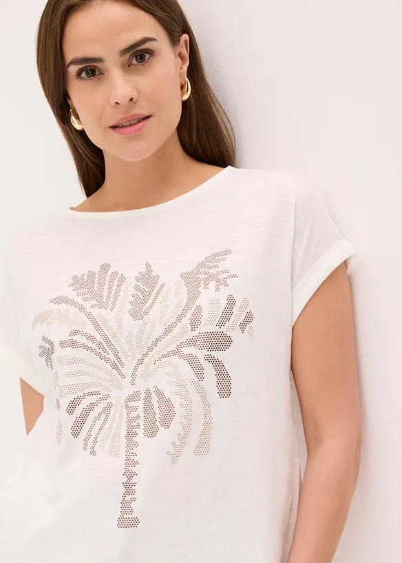 Maglia in cotone con borchiette, bonprix