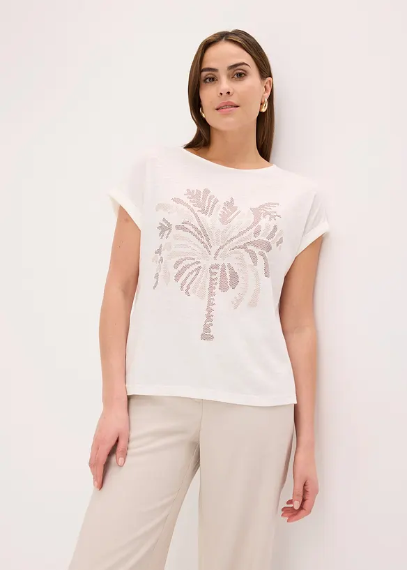 Maglia in cotone con borchiette, bonprix