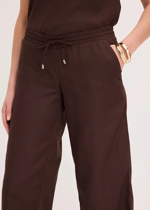 Pantaloni larghi in misto lino, bonprix