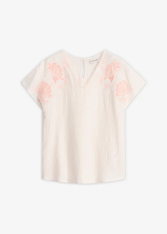 Blusa con ricamo floreale, bonprix