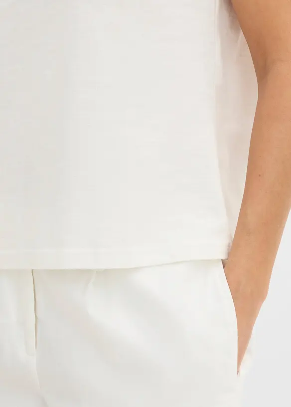 Maglia in puro cotone con inserto in pizzo, bonprix