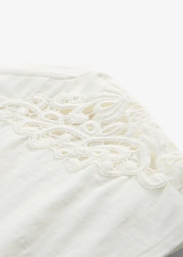 Maglia in puro cotone con inserto in pizzo, bonprix