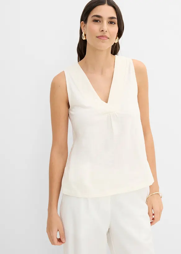 Top in puro cotone con ricamo, bonprix