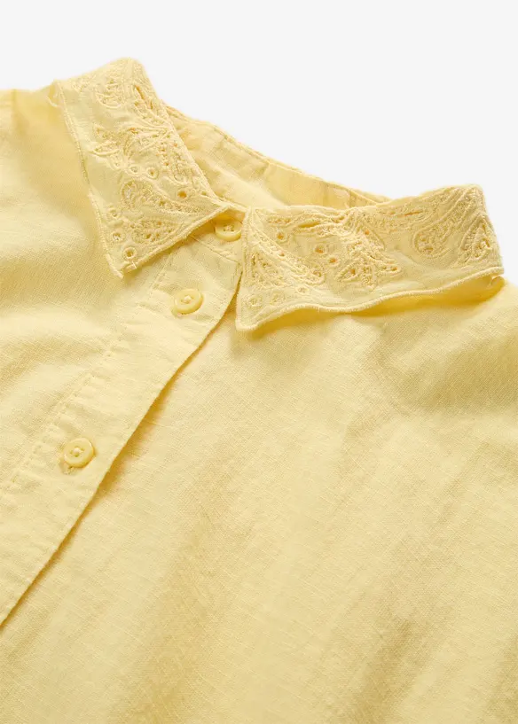Camicetta di cotone con ricami traforati, bonprix