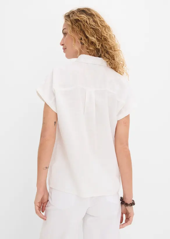 Camicetta di cotone con ricami traforati, bonprix