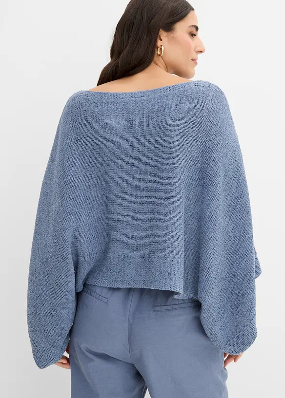 Maglione stile chimono in filato a fettuccia, bonprix