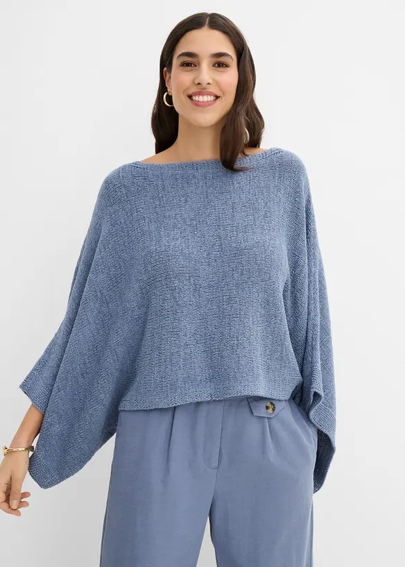 Maglione stile chimono in filato a fettuccia, bonprix