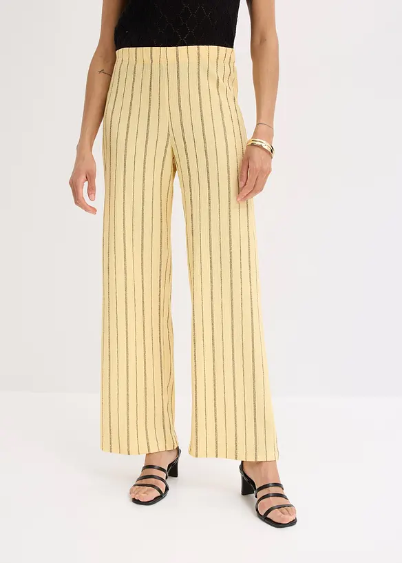 Pantaloni con elastico in vita in jersey strutturato, bonprix