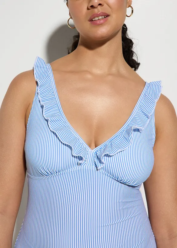 Costume intero con volant e effetto modellante leggero, bonprix