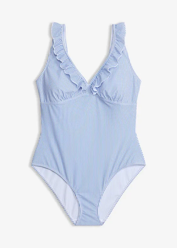 Costume intero con volant e effetto modellante leggero, bonprix