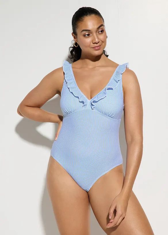 Costume intero con volant e effetto modellante leggero, bonprix