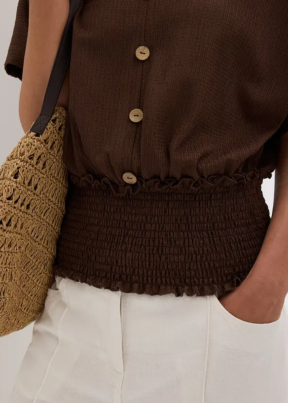 Maglia in cr&ecirc;pe operato, bonprix