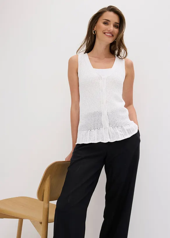 Gilet in maglia di cotone, bonprix
