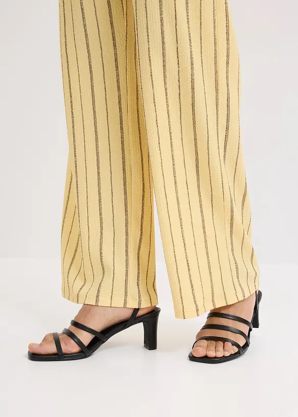 Pantaloni con elastico in vita in jersey strutturato, bonprix