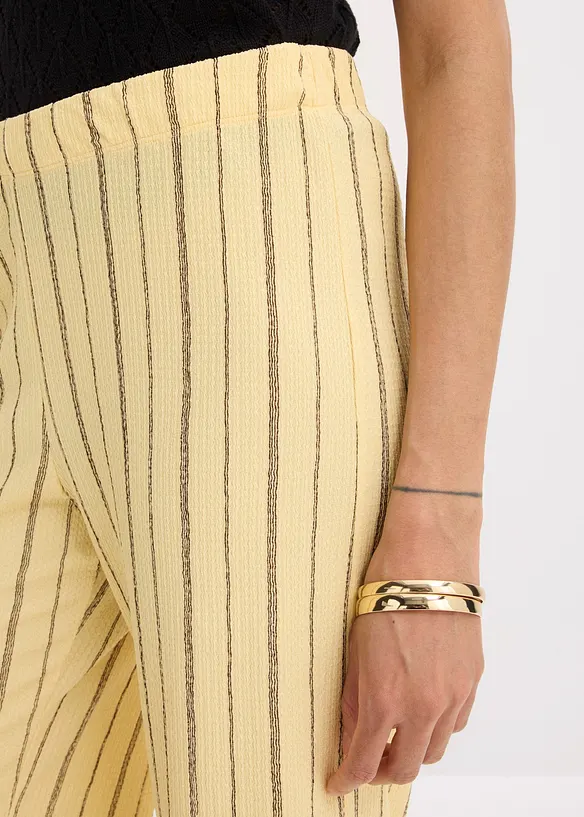 Pantaloni con elastico in vita in jersey strutturato, bonprix