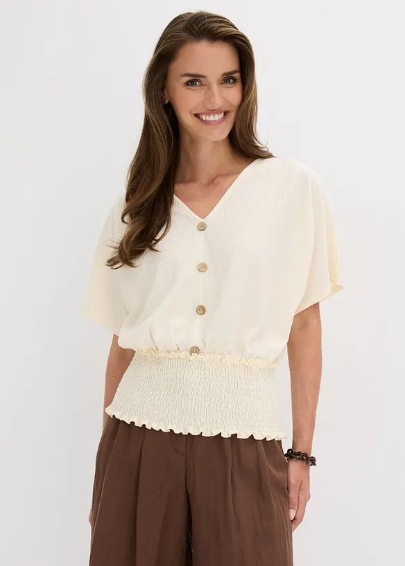 Maglia in cr&ecirc;pe operato, bonprix