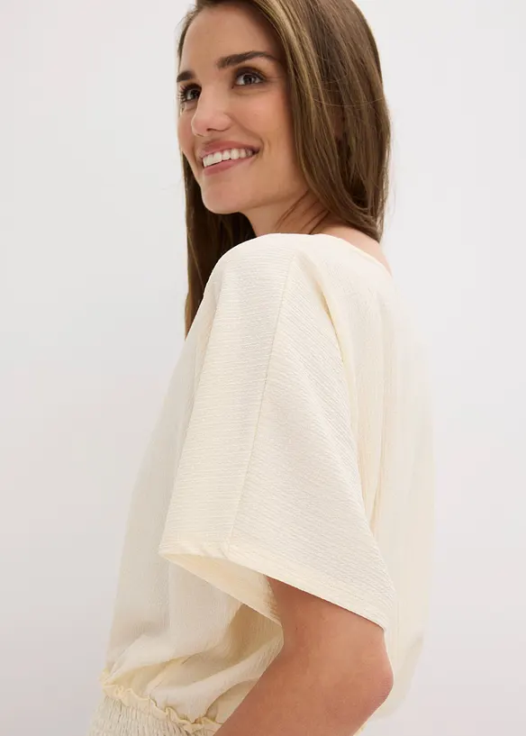 Maglia in cr&ecirc;pe operato, bonprix