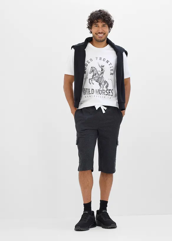 Bermuda cargo in felpa di puro cotone biologico, bonprix