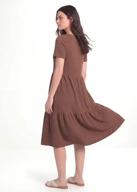 Abito in maglina di misto viscosa con motivo operato, bonprix