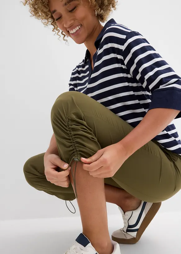 Pantaloni funzionali con arricciatura, ad asciugatura rapida, bonprix