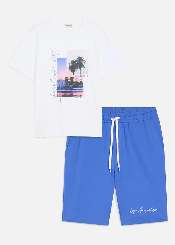 T-shirt e pantaloncini in felpa (set 2 pezzi), bonprix