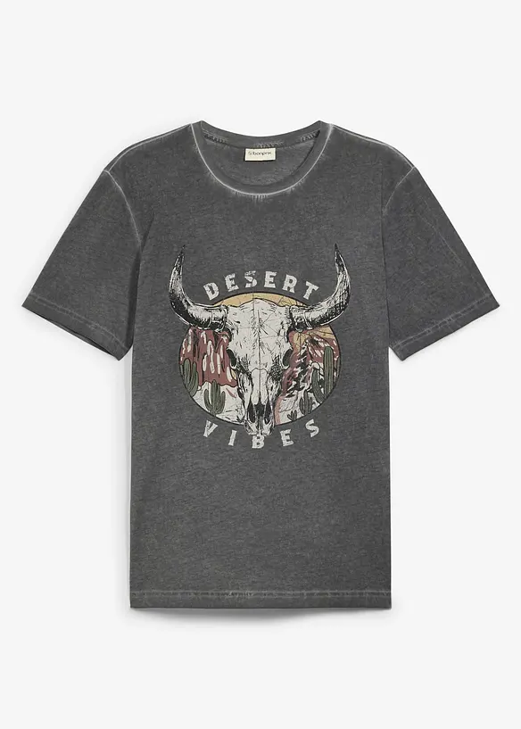 T-shirt in puro cotone biologico con effetto lavato, bonprix
