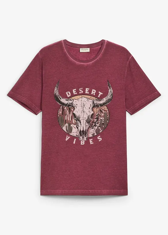 T-shirt in puro cotone biologico con effetto lavato, bonprix