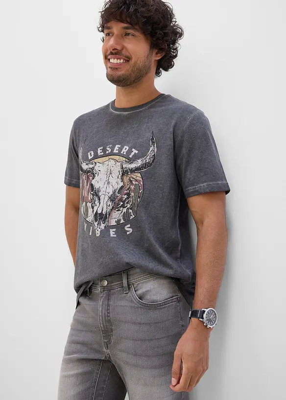 T-shirt in puro cotone biologico con effetto lavato, bonprix