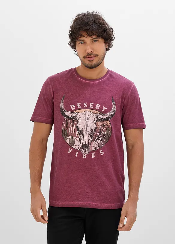 T-shirt in puro cotone biologico con effetto lavato, bonprix