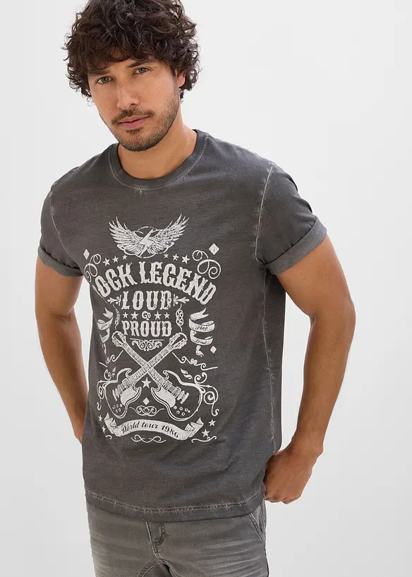 T-shirt in puro cotone biologico con effetto lavato, bonprix