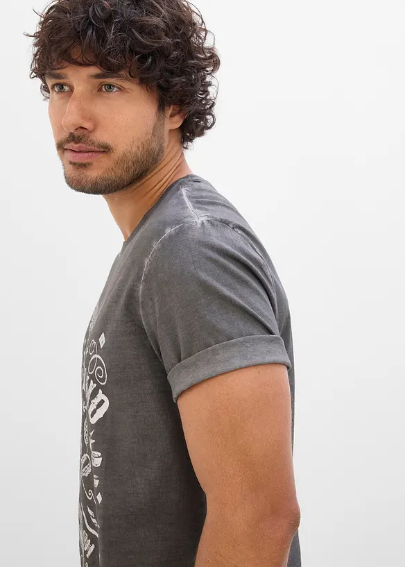 T-shirt in puro cotone biologico con effetto lavato, bonprix