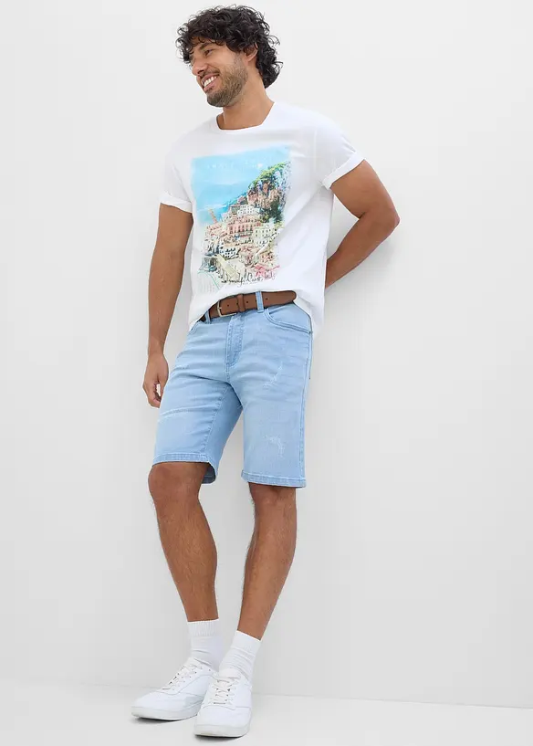 Bermuda in jeans con elastico in vita, regular fit, bonprix
