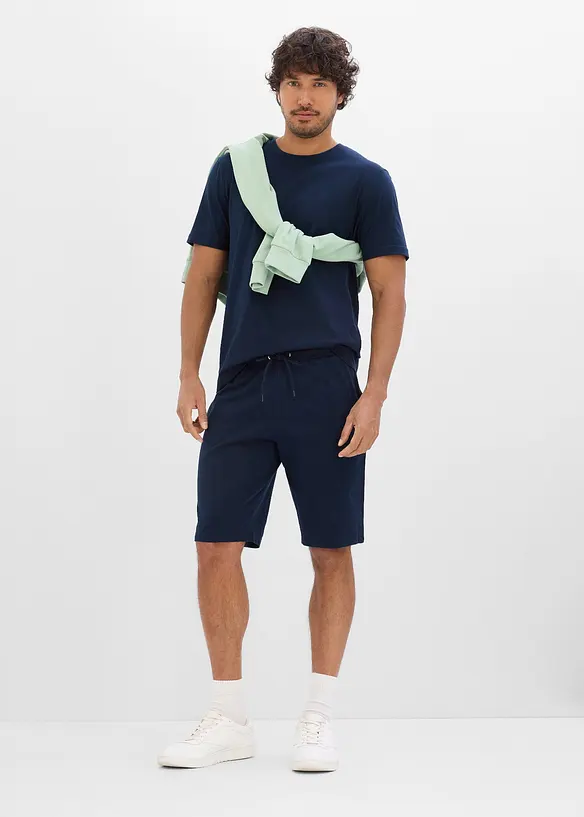 Canotta, t-shirt, 2 paia di pantaloni corti in puro cotone (set 4 pezzi), bonprix