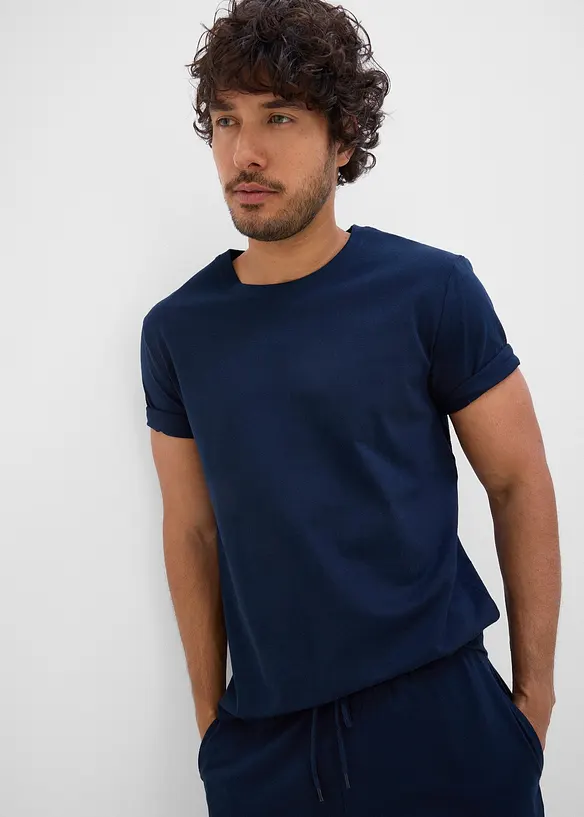 Canotta, t-shirt, 2 paia di pantaloni corti in puro cotone (set 4 pezzi), bonprix