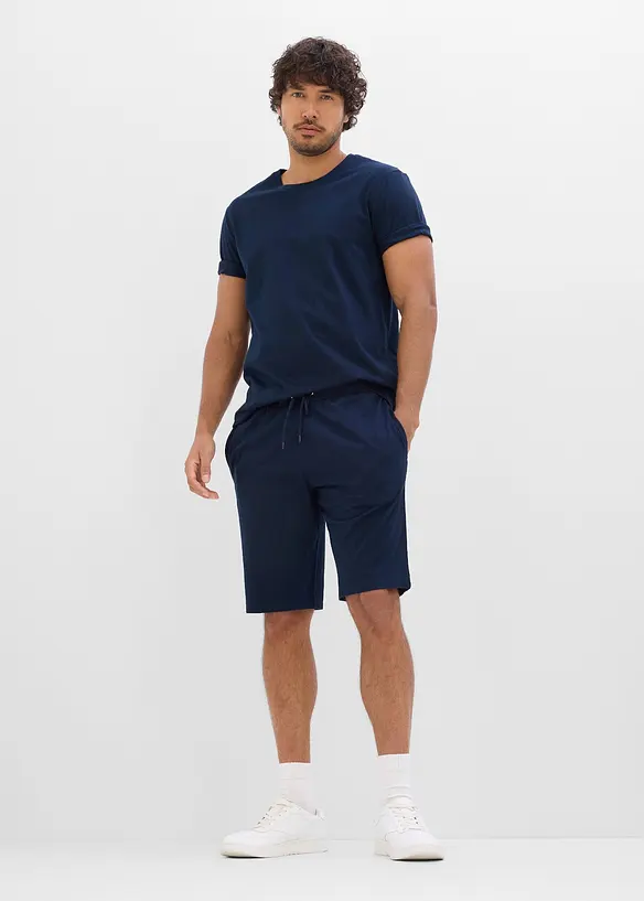 Canotta, t-shirt, 2 paia di pantaloni corti in puro cotone (set 4 pezzi), bonprix