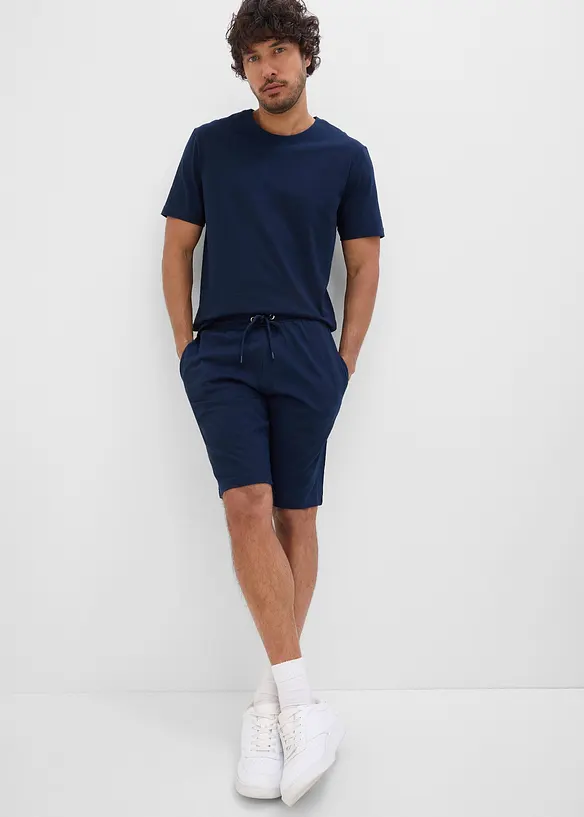 Canotta, t-shirt, 2 paia di pantaloni corti in puro cotone (set 4 pezzi), bonprix